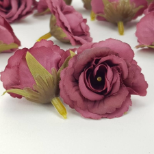  Fodros mini rózsafej 4cm mályva dekorációs kellék