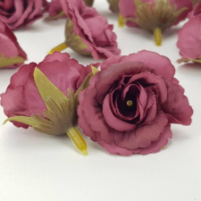Fodros mini rózsafej 4cm mályva dekorációs kellék