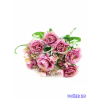  Fodros szirmú 10 fejes selyem csokor 32 cm - Mályva