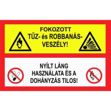 Fokozott tűz és robbanásveszély információs tábla, állvány