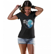 Föld körüli út - Női V-Nyakú Póló női póló