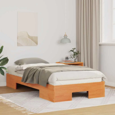  Földi ágykeret tárolóval Barna 100 x 200 cm Tömör fenyőfa ágy és ágykellék