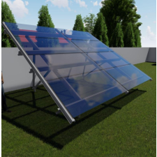  Földre telepíthető napelem-tartószerkezet  30°-os dőlésszög, 8 napelem, 1750mm, vízszintes szerelés napelem