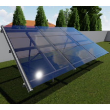  Földre telepíthető napelem-tartószerkezet  30°-os dőlésszög, 9 napelem, 1750mm, vízszintes szerelés napelem