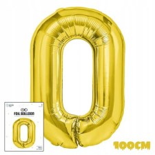 Fólia léggömb DIGITÁLIS DIGITÁLIS 0 ARANY SZÜLETÉSNAPI ÜNNEPÉN 100cm party kellék