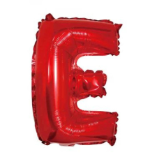  Fólia Lufi 'E' Betű - Piros, 40 cm, Héliumos/Levegős party kellék