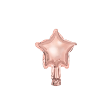 Fólia lufi Stars, 12cm, rózsa arany (1 pkt / 25 db.) party kellék