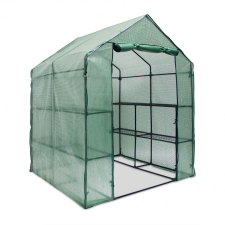 Fóliasátor üvegház polcokkal 135g/m² zöld 195x140x140 cm 10018889 kerti tárolás