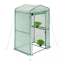  Fóliasátor üvegház polcokkal 185x125x95 cm PE fólia zöld 10041451 kerti tárolás