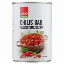FOLTIN GLOBE KFT Coop chilis bab paradicsomszószban 400 g konzerv