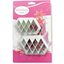  Fondant és marcipán mintázó rács, rombusz, műanyag, 9×6cm sütés és főzés