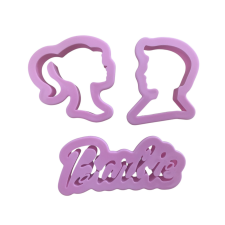 Fondant / Marcipán kiszúró 3db-os készlet - Barbie sütés és főzés