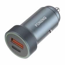 Foneng C16 USB-A-USB-C autós töltő szürke (C16 Single) mobiltelefon kellék