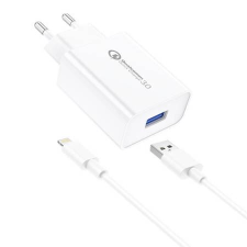 Foneng EU13 hálózati töltő + USB-A - Lightning kábel fehér (EU13 iPhone) (EU13 iPhone) mobiltelefon kellék