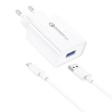 Foneng EU13 Wall Charger + USB to Lightning Cable, 3A (White) mobiltelefon kellék