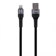Foneng USB cable for Lightning Foneng X79, LED, braided, 3A, 1m (black) kábel és adapter