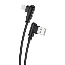 Foneng X70 USB-A - MicroUSB derékszögben hajlított csatlakozós kábel 1m fekete (6970462517337) (6970462517337) kábel és adapter