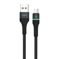 Foneng X79 USB-A - MicroUSB harisnyázott töltőkábel 1m fekete (6970462517849) kábel és adapter