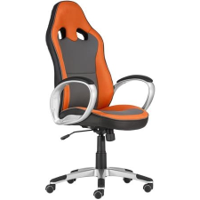  Főnöki szék, mesh és műbőr borítás, műanyag lábkereszt,  OREGON , szürke-narancs forgószék