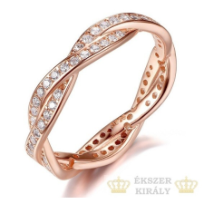 Fonott ezüst gyűrű, Rose Gold, 8 gyűrű