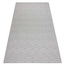 Fonott sizal flat szőnyeg 48607637 Négyzetek rombusz szürke / krém 120x170 cm lakástextília