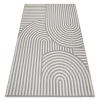  Fonott sizal flat szőnyeg 49376637 Körök csíkok szürke / krém 80x150 cm