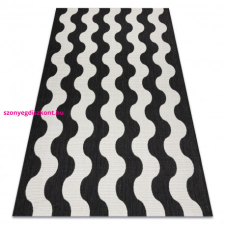  Fonott sizal flat szőnyeg 49377690 Hullám krém / fekete 160x230 cm lakástextília