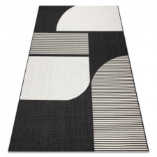 Fonott sizal flat szőnyeg 49384690 ABSZTRAKCIÓ krém / fekete 160x230 cm lakástextília