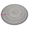  Fonott sizal Flat szőnyeg kör 48834637 Pontok elpirul szürke kör 120 cm