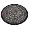  Fonott sizal Flat szőnyeg kör 48834690 Pontok elpirul fekete kör 120 cm