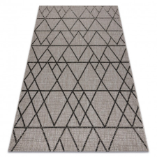 Fonott sizal floorlux szőnyeg 20508 ezüst / fekete HÁROMSZÖGEK 60x110 cm lakástextília