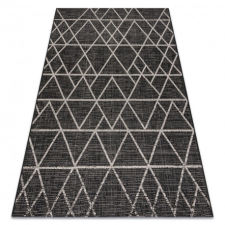 Fonott sizal floorlux szőnyeg 20508 fekete / ezüst HÁROMSZÖGEK 200x290 cm lakástextília