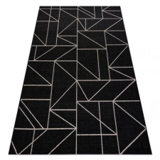 Fonott sizal floorlux szőnyeg 20605 fekete / ezüst HÁROMSZÖGEK, GEOMETRIAI 200x290 cm lakástextília