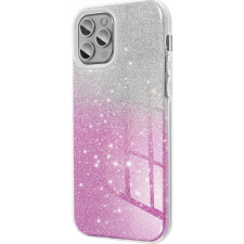Forcell Apple iPhone 16 Plus csillámos hátlap tok, átlátszó/rózsaszín tok és táska