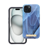 Forcell F-Protect Mirage Apple Iphone 15 Magsafe kompatibilis hátlap tok, madártoll minta, kék