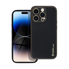 Forcell Leather műbőr Apple iPhone 14 Pro hátlap tok fekete (68555) tok és táska