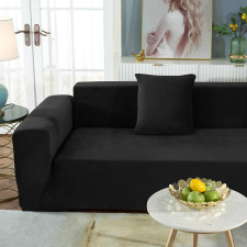 Forcheer Kanapé Huzat (bársonyos, 3 személyes, fekete) lakástextília