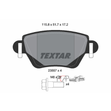  Ford Mondeo 3 hátsó fékbetét (2004.08.-hóig, +) - Textar (2355701) autóalkatrész