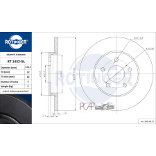 Ford Mondeo 3 hátsó féktárcsa (280mm, hűtetlen) - Rotinger (RT 1432-GL) autóalkatrész