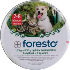Foresto kullancs- és bolhanyakörv macskáknak és kistestű kutyáknak (8 kg-ig; 38 cm) élősködő elleni készítmény kutyáknak