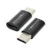 Forever adapter (microUSB - Type-C, adatátvitel és töltés) FEKETE Huawei Y6 II Compact, Vodafone Smart turbo 7 (VFD500), HTC Desire 825, HTC One S9, Alcatel OT-2008G, Evolveo Strongphone Q5, Black