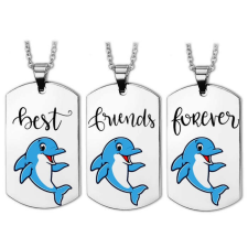 Forever Best Friends Forever delfines hármas medál lánccal vagy kulcstartóval  (többféle) medál
