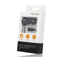 Forever M-01 Autós töltő iPhone-hoz 8-PIN 2,1A, fekete mobiltelefon kellék