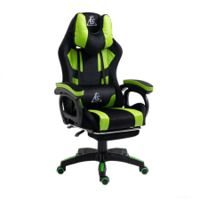  Forgatható gamer fotel &quot;STUDENT&quot; lábtartóval és masszázspárnával, zöld KO23ZIE forgószék