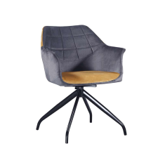  Forgó szék, szürke, camel Velvet szövet/fekete, RATOKO bútor