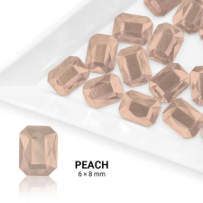 Formakő téglalap alakú - 6x8mm - Peach körömdíszítő