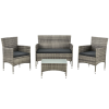 Fort Myers kávézó szett kerti bútor garnitúra 4 személyes szürkésbarna-szürke 200161