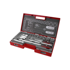  FORTUM dugókulcs klt. 1/2, 27db, 61CrV5 mattkróm; FORTUM dugókulcs