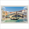  Fotó Háttérkép Ablak Rialto híd, Velence, gondola, 250 x 170 cm