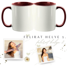  Fotókollázs két fotóból, kétoldalas fényképes bögre - 1 db bögrék, csészék